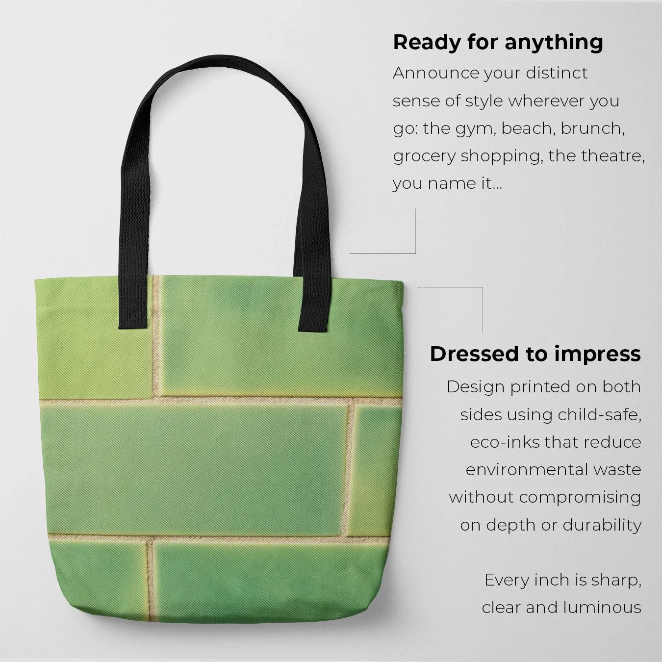 Emerald City - Green Ceramic Brick Shopping Tote Bags