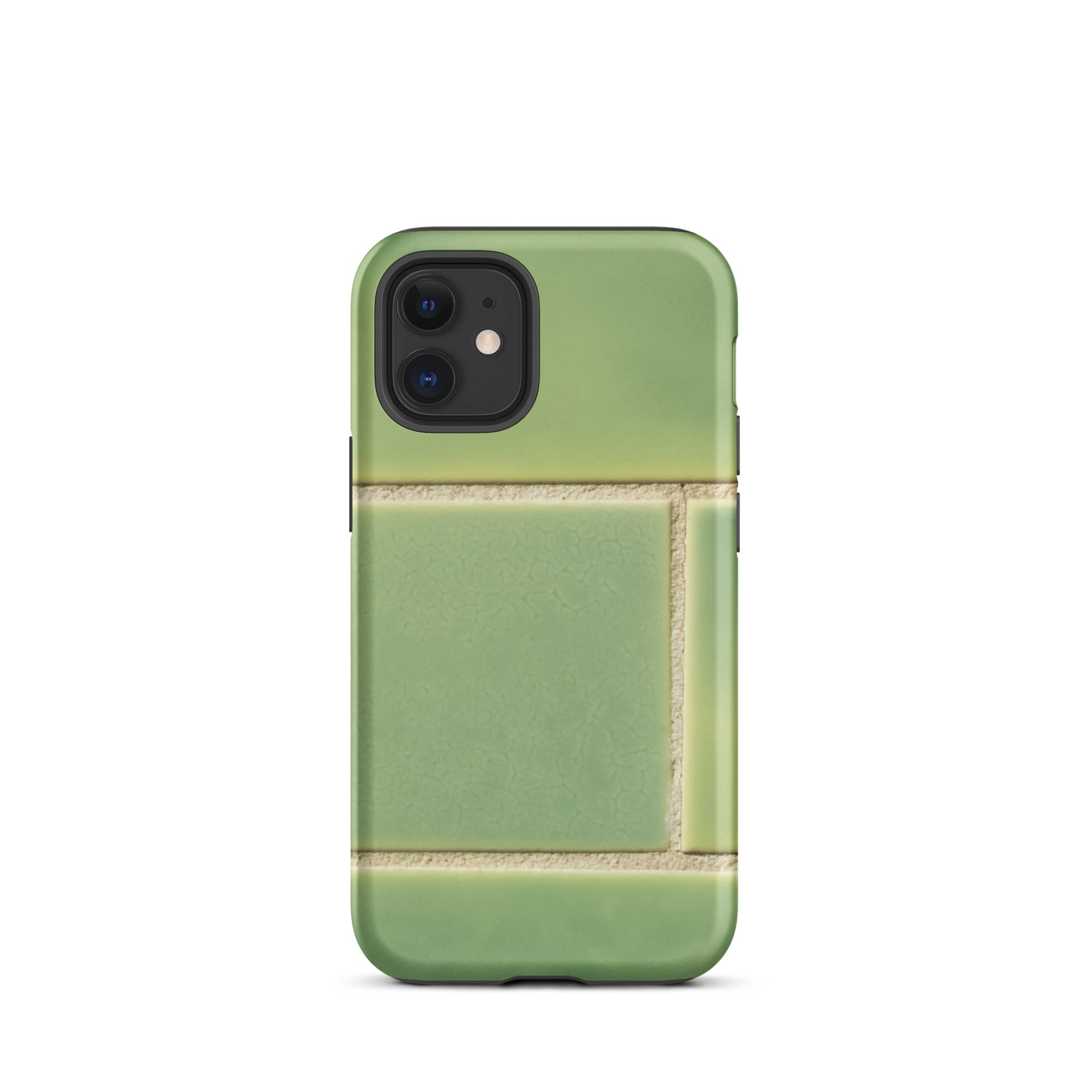 Emerald City Green Tiled Iphone Case, 12 Mini / Matte, Green Tile Patterned Phone Case