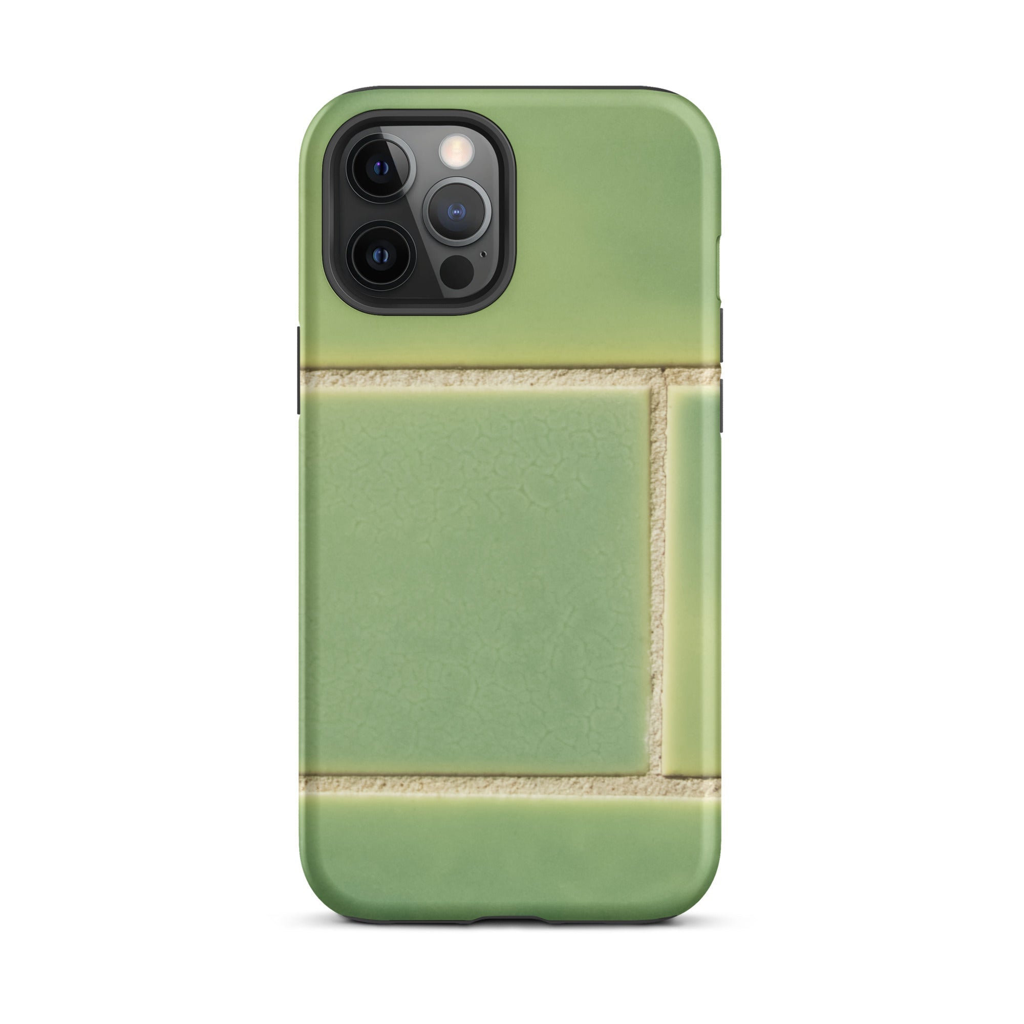 Emerald City Green Tiled Iphone Case, 12 Pro Max / Matte, Green Tile Patterned Phone Case