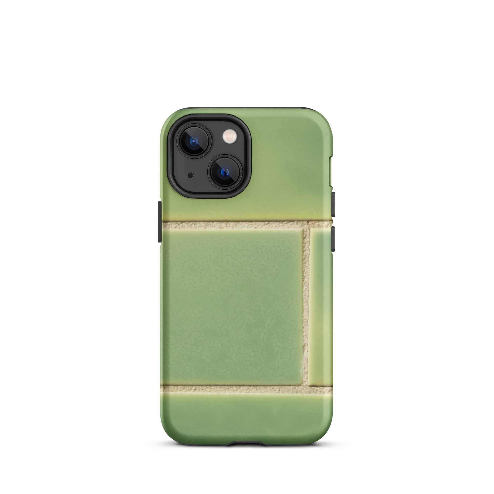 Emerald City Green Tiled Iphone Case, 13 Mini / Matte, Green Tile Patterned Phone Case
