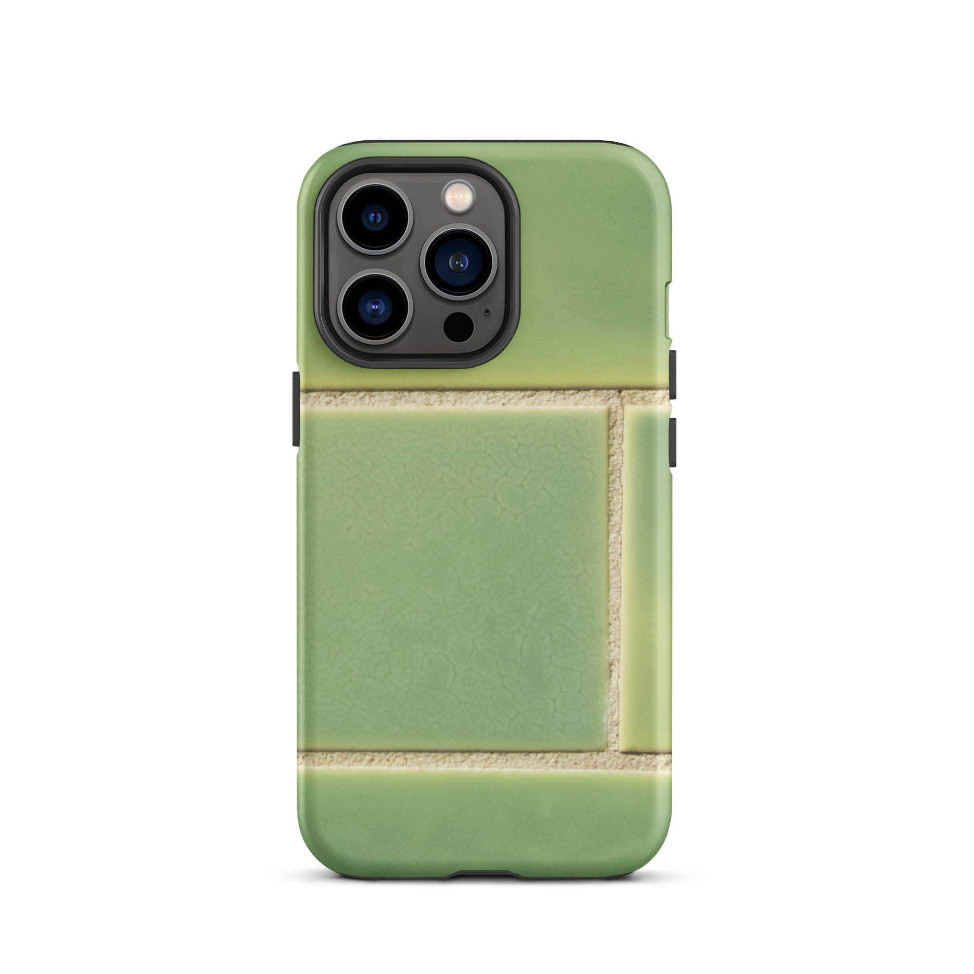 Emerald City Green Tiled Iphone Case, 13 Pro / Matte, Green Tile Patterned Phone Case