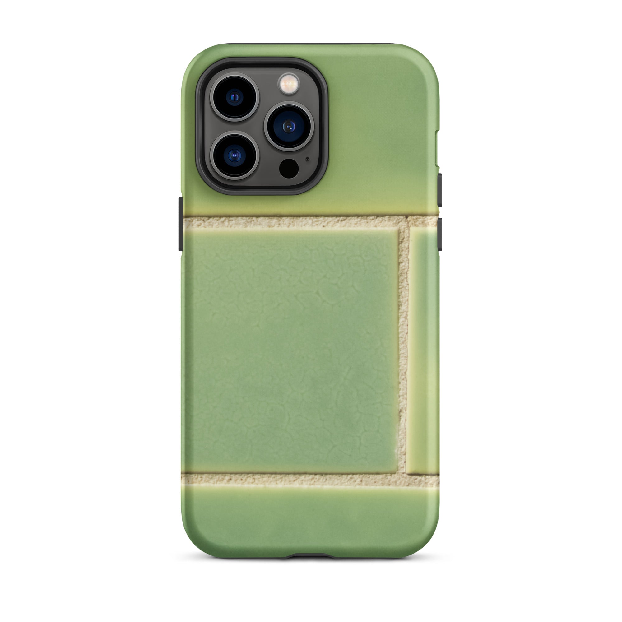 Emerald City Green Tiled Iphone Case, 14 Pro Max / Matte, Green Tile Patterned Phone Case