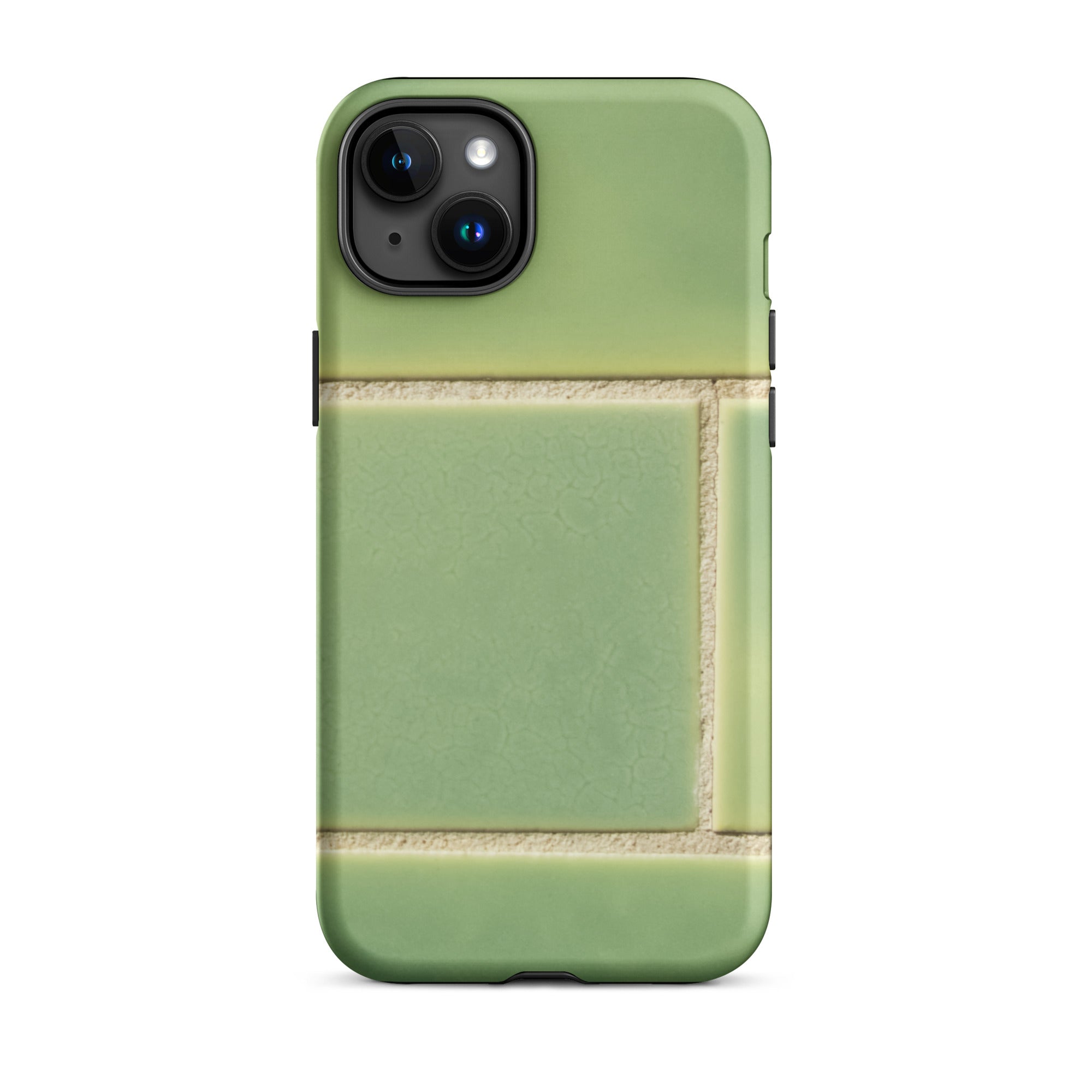 Emerald City Green Tiled Iphone Case, 15 Plus / Matte, Green Tile Patterned Phone Case