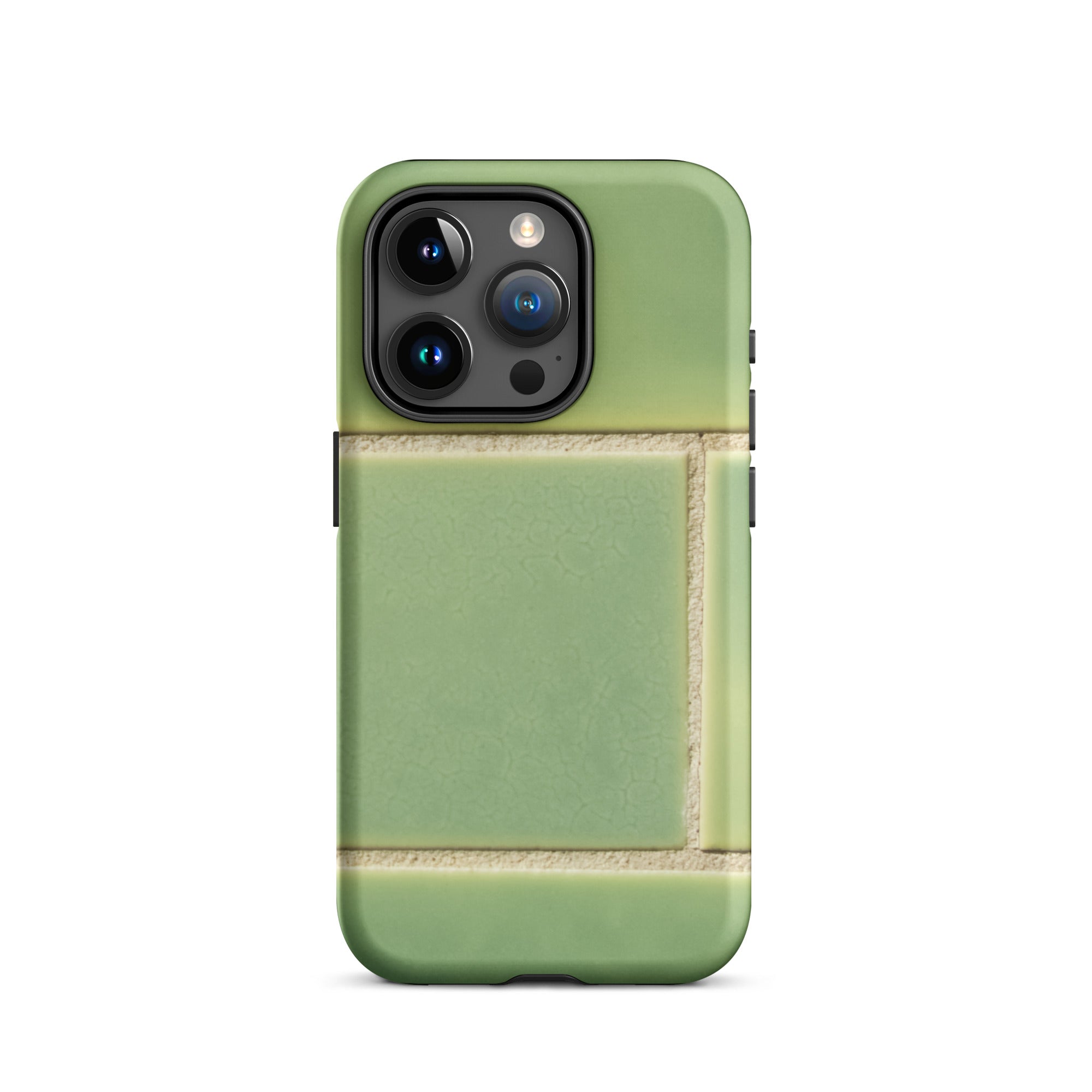 Emerald City Green Tiled Iphone Case, 15 Pro / Matte, Green Tile Patterned Phone Case