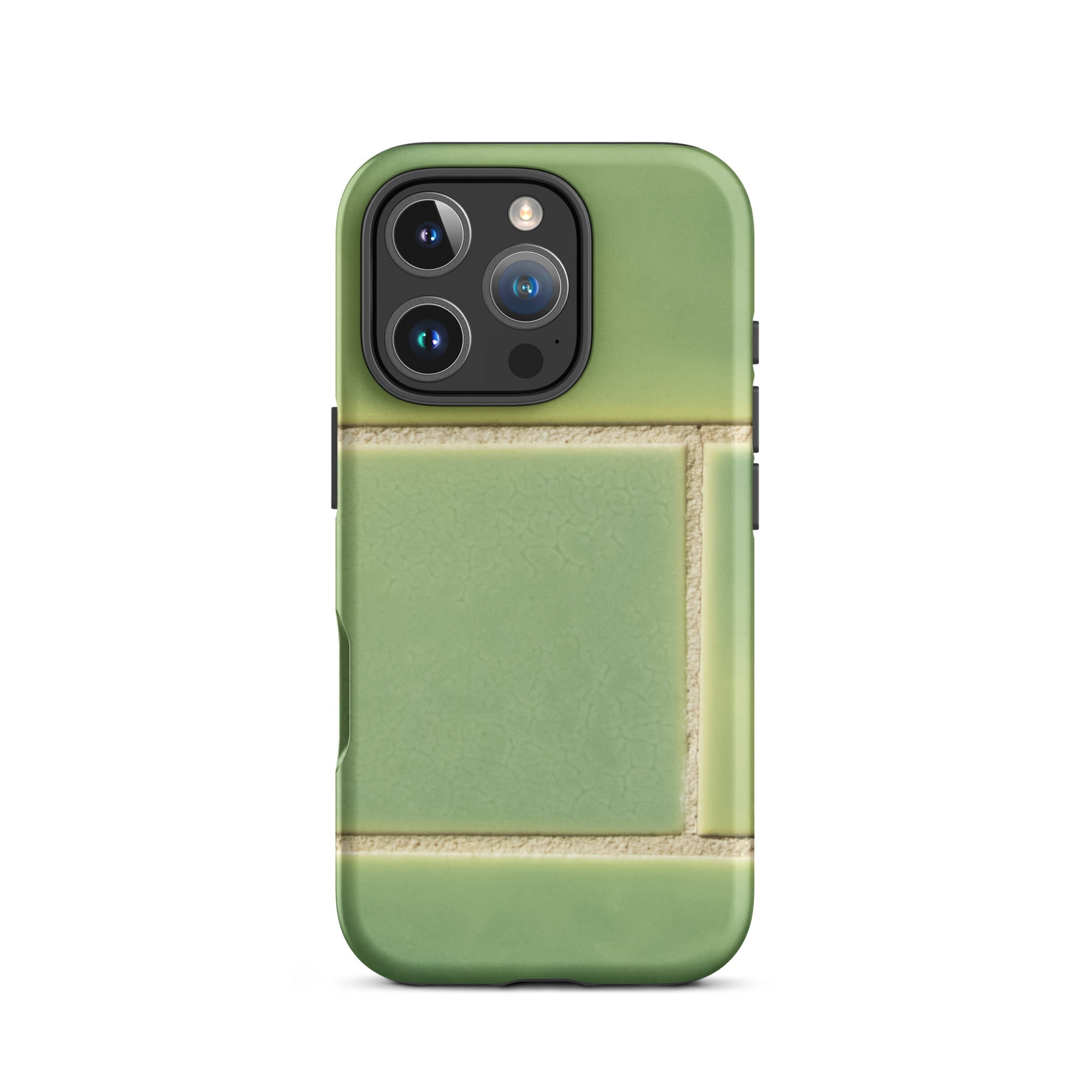 Emerald City Green Tiled Iphone Case, 16 Pro / Matte, Green Tile Patterned Phone Case