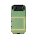 Emerald City - Green Tiled Iphone Case 17 Air / Matte Green Gold Phone Case Geometric Pattern Made Plastic Emerald Tiles Shimmer, Tiles,