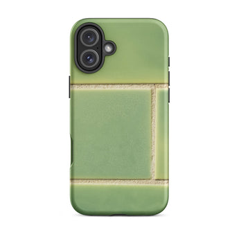 Emerald City - Green Tiled Iphone Case 16 Plus / Matte Green Tiled Phone Case Emerald Tiles Shimmer, Tiles, Shimmer