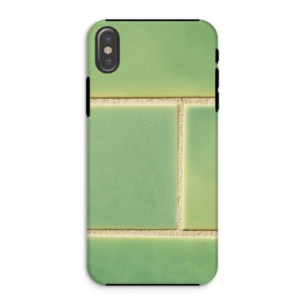 Emerald City - Green Tiled Iphone Case Xs / Matte Phone Case Minimalist Green Tile Design Emerald Tiles Shimmer, Tiles, Shimmer