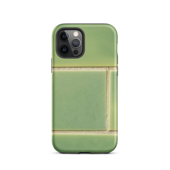 Emerald City - Green Tiled Iphone Case 12 Pro / Matte Green Tile-patterned Phone Case Emerald Tiles Shimmer, Tiles, Shimmer