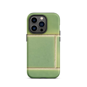 Emerald City - Green Tiled Iphone Case 14 Pro / Matte Green Tile-patterned Phone Case Emerald Tiles Shimmer, Tiles, Shimmer