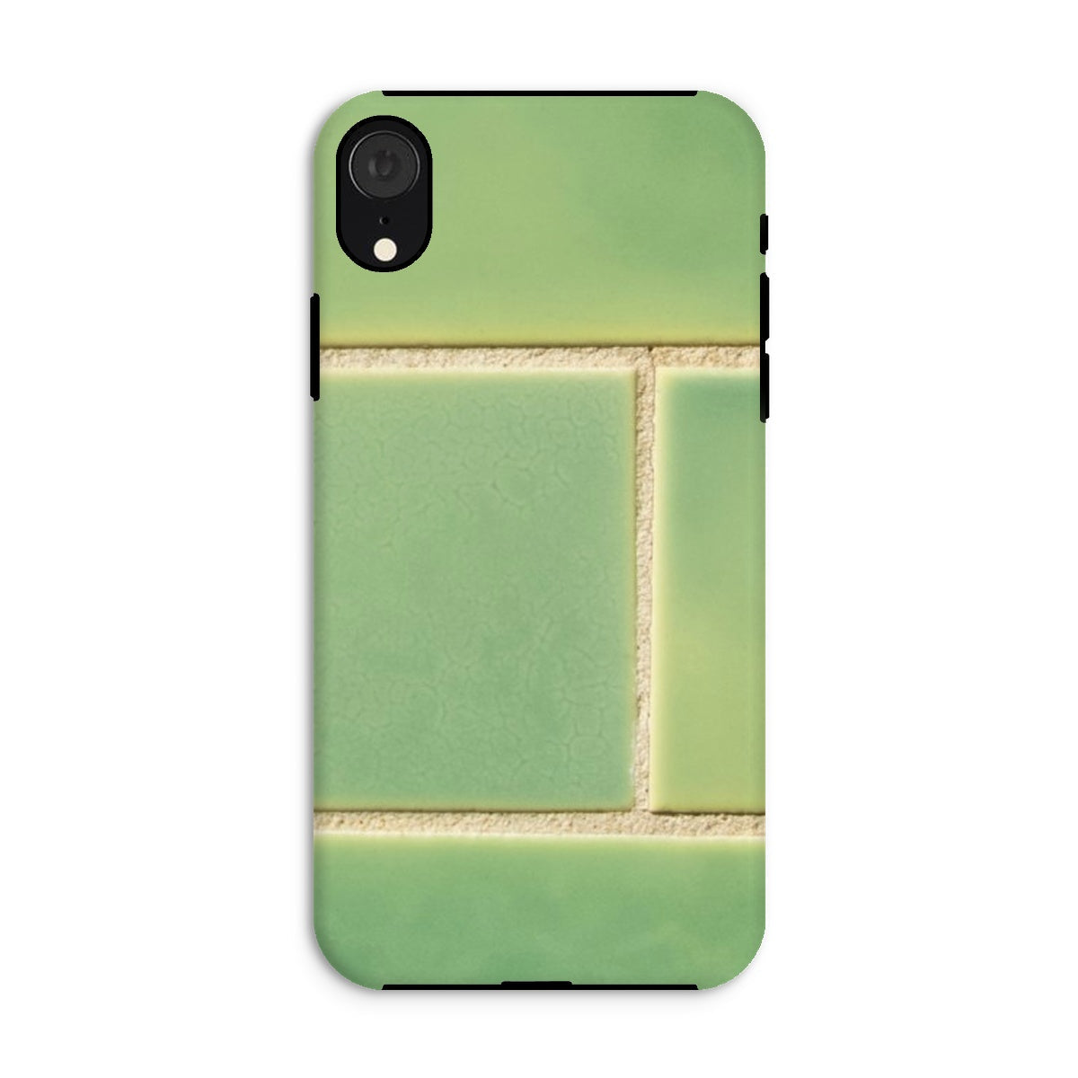 Emerald City Green Tiled Iphone Case, Xr / Matte, Phone Case Minimalist Green Tile Pattern Design
