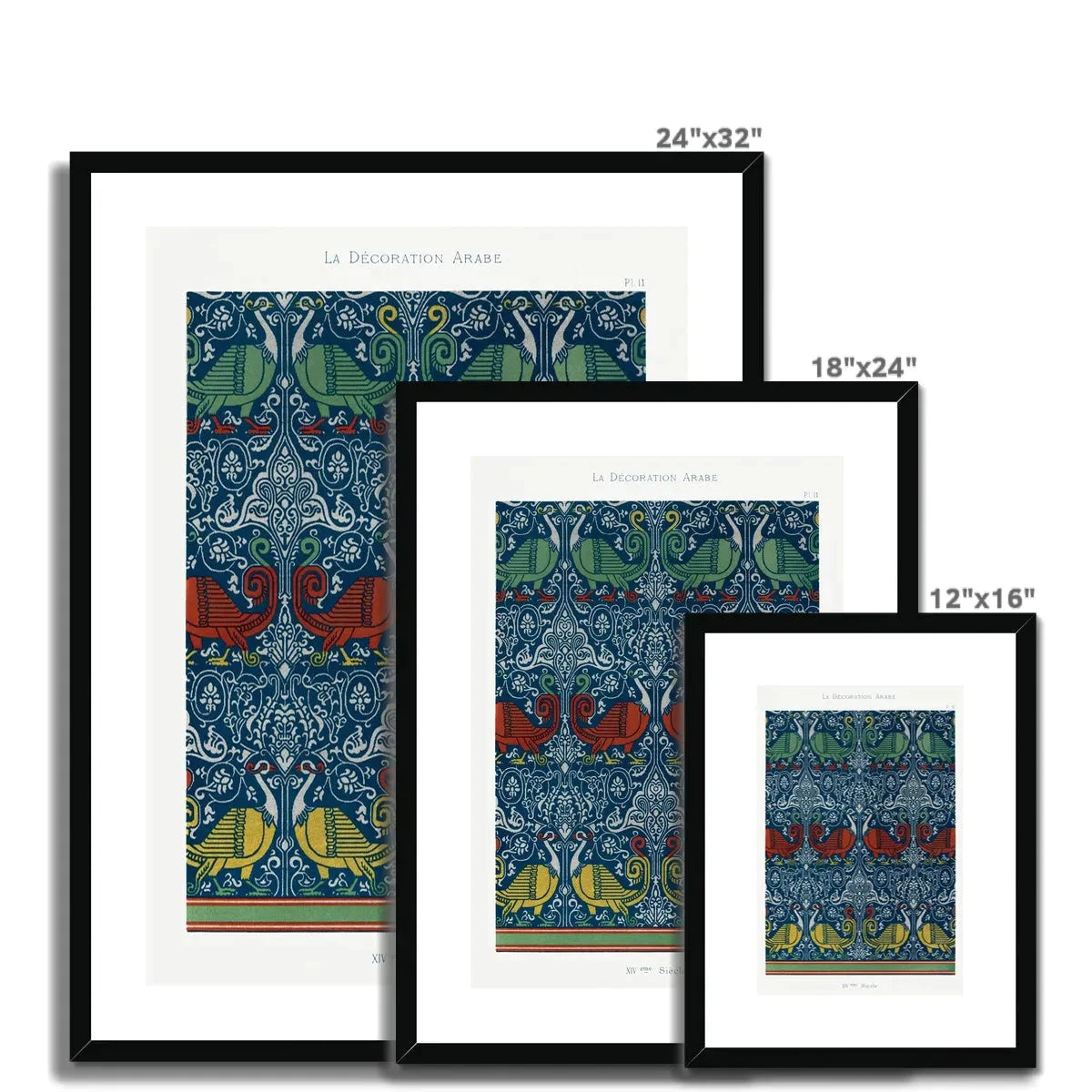 Emile Prisse D’avennes La Decoration Arabe Plate 11 Framed & Mounted Print - Posters Prints & Visual Artwork