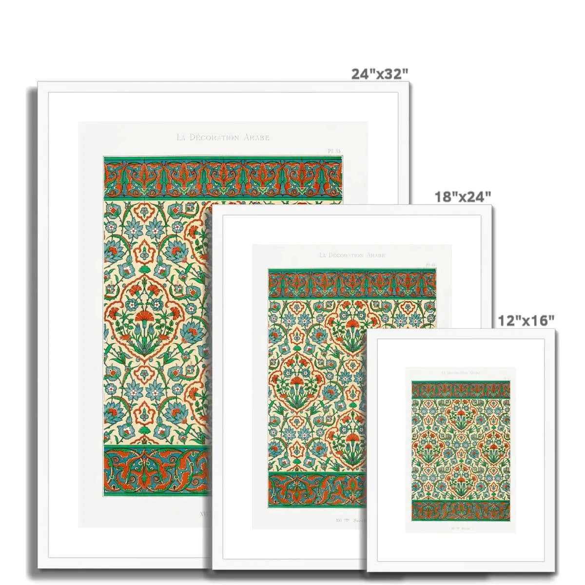 Emile Prisse D’avennes Pattern La Decoration Arabe Plate 33 Framed & Mounted Print - Posters Prints & Visual Artwork