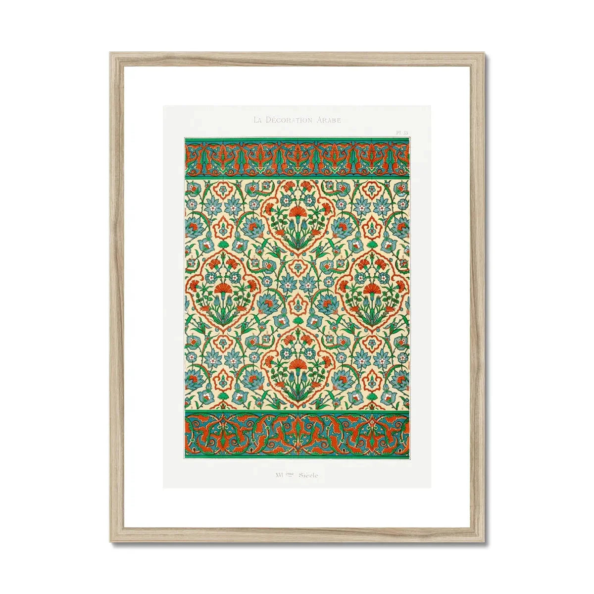 Emile Prisse D’avennes Pattern La Decoration Arabe Plate 33 Framed & Mounted Print - Posters Prints & Visual Artwork