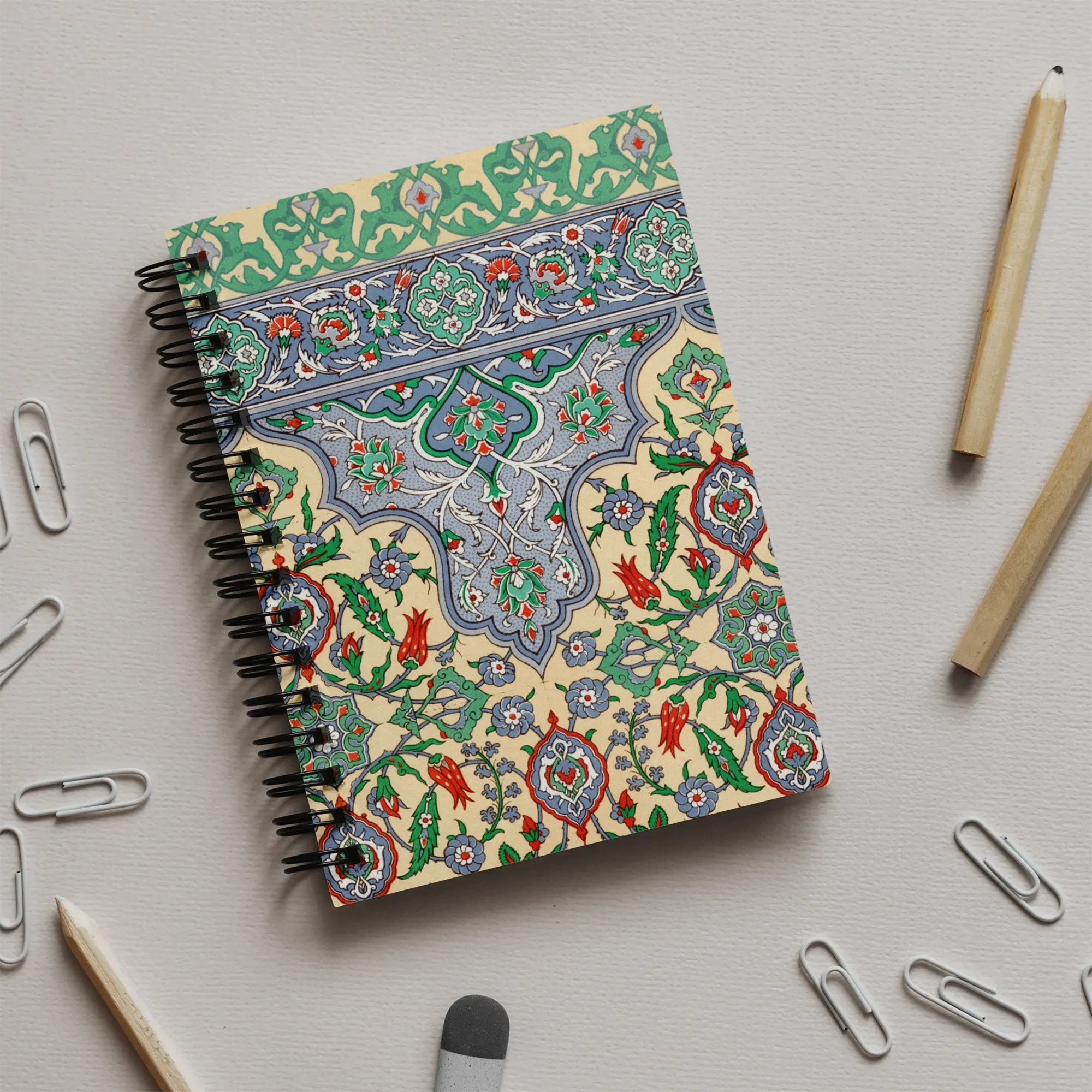 Emile Prisse D’avennes La Decoration Arabe Plate 36 Notebook - Notebooks & Notepads - Aesthetic Art