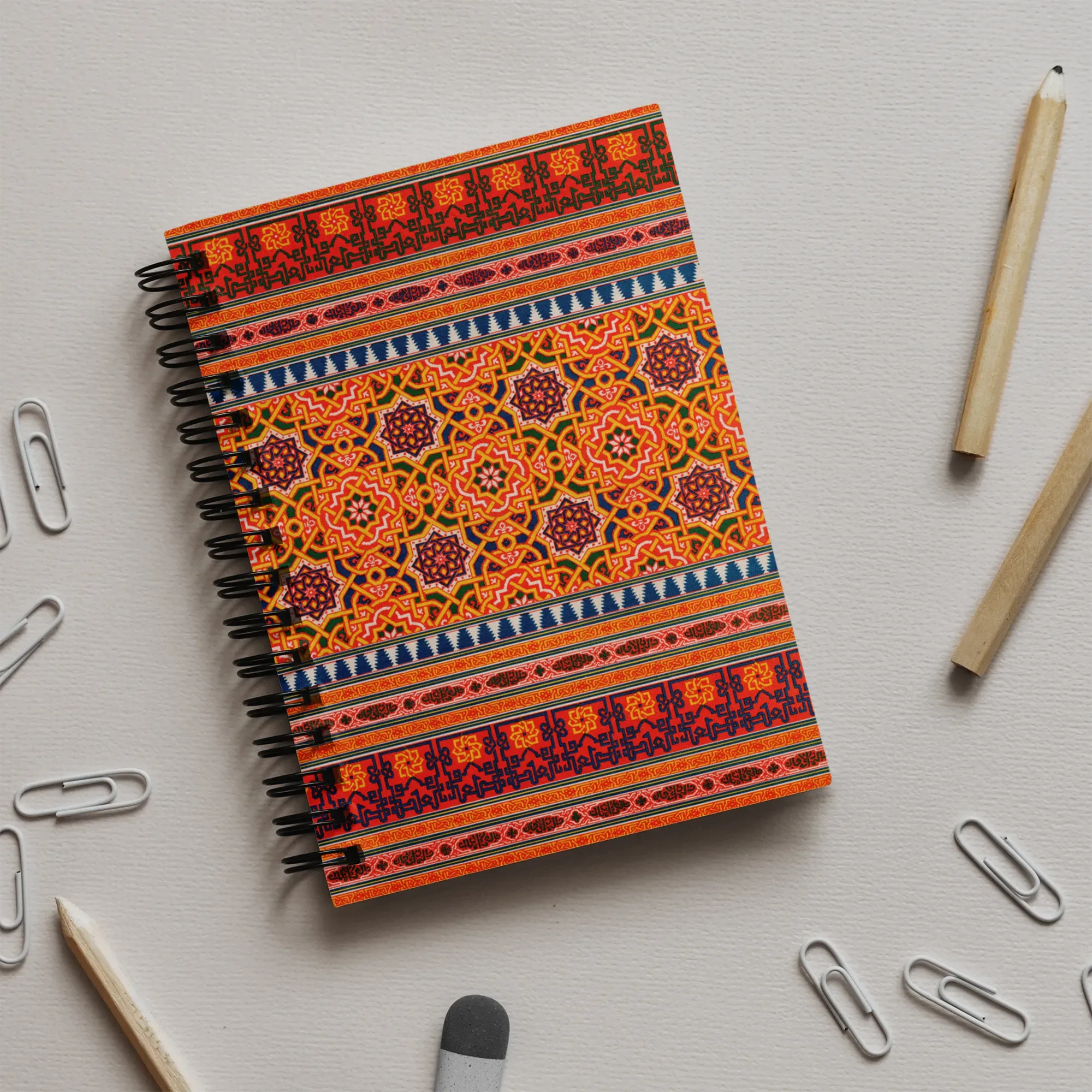 Emile Prisse D’avennes La Decoration Arabe Plate 9 + 10 Notebook - Notebooks & Notepads - Aesthetic Art