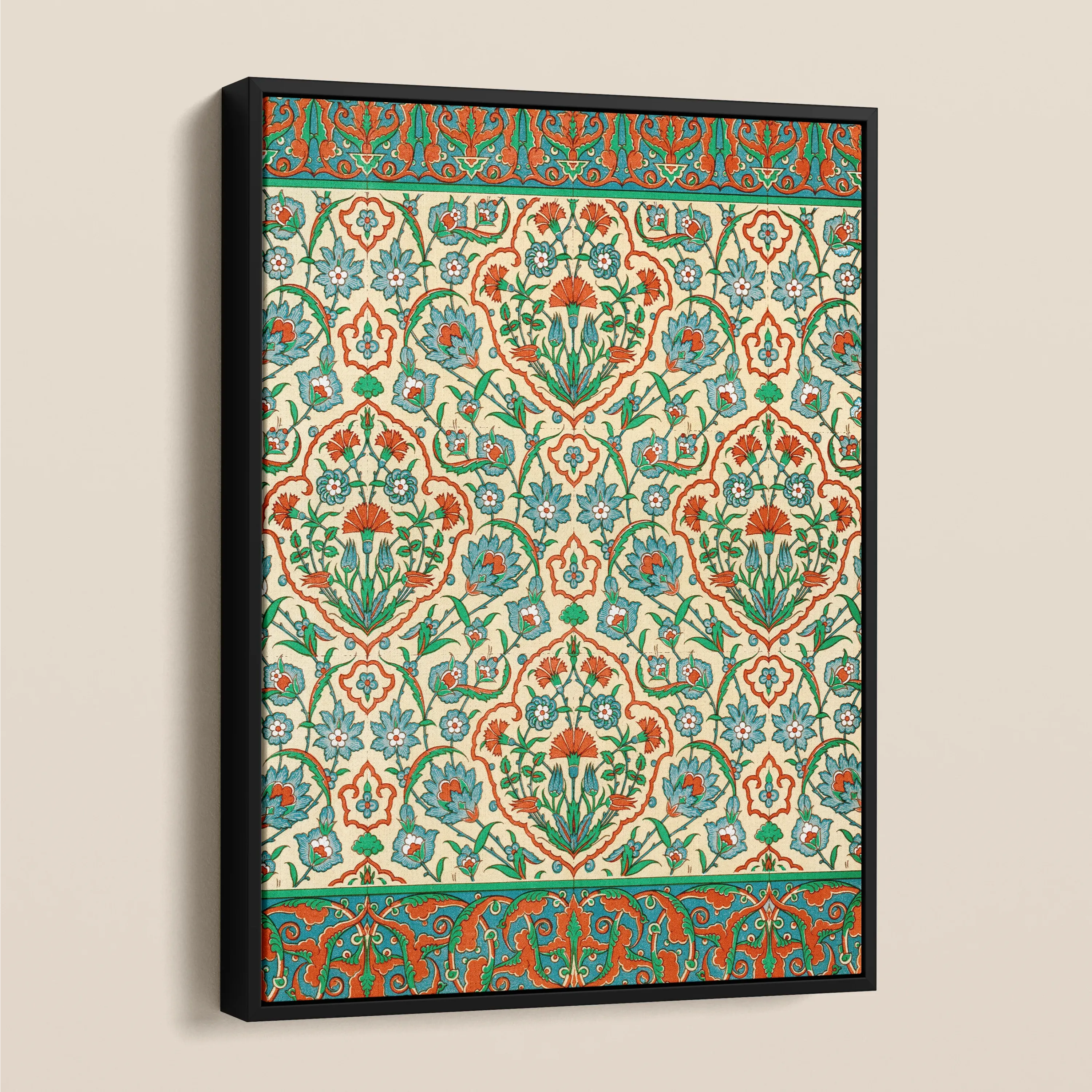 Emile Prisse D’avennes Pattern La Decoration Arabe Plate 33 Framed Canvas - Posters Prints & Visual Artwork