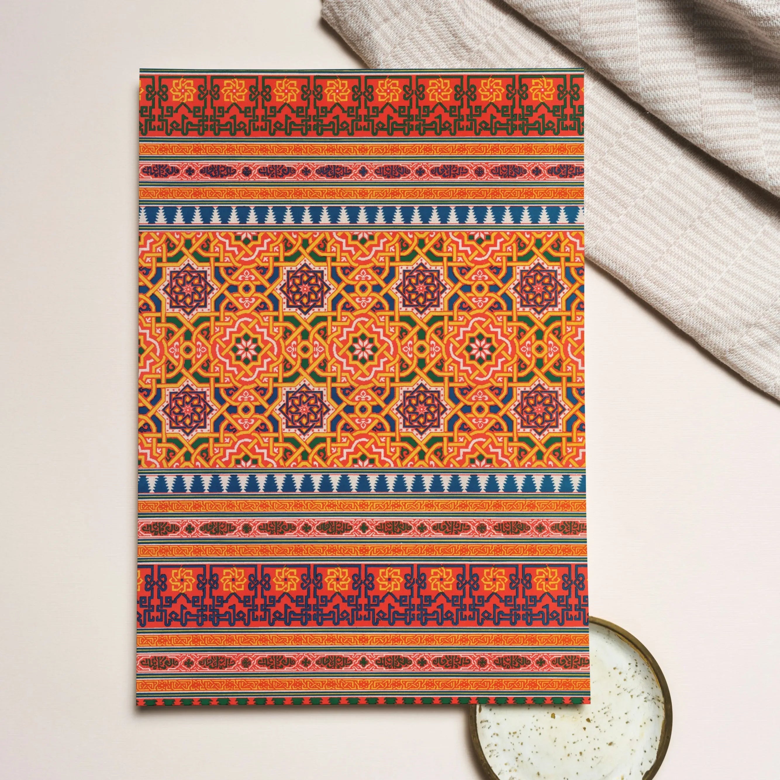 Emile Prisses D’avennes La Decoration Arabe Plate 9 + 10 Greeting Card - Notebooks & Notepads - Aesthetic Art