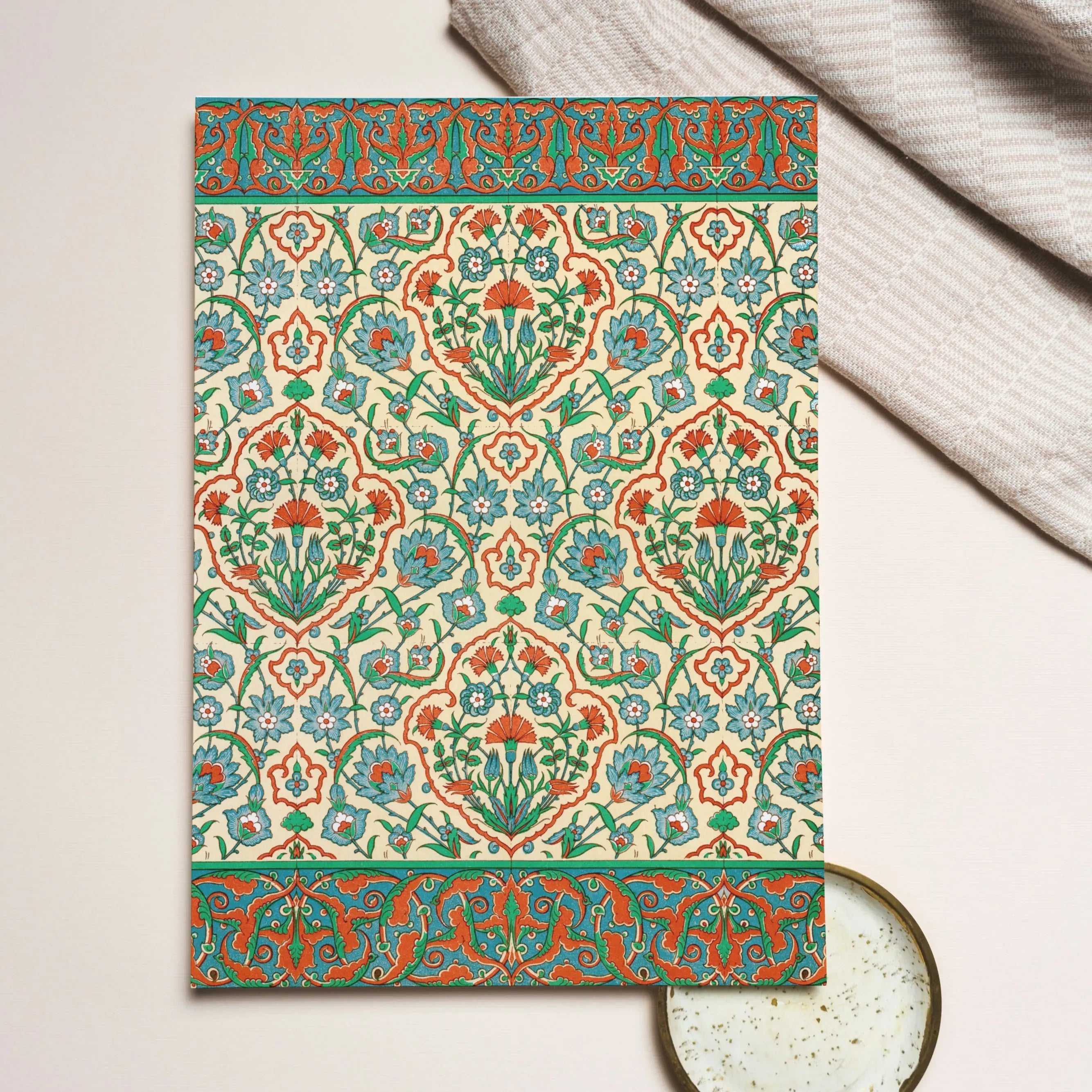 Emile Prisses D’avennes Pattern La Decoration Arabe Plate 33 Greeting Card - Notebooks & Notepads - Aesthetic Art