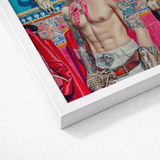 Vibrant Tattooed Male Torso Depicted Bold Pop-art Style Lowbrow Cowboy Pop, Art, Emilio Stands