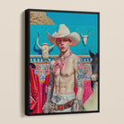 Emilio - Lowbrow Cowboy Pop Framed Canvas, Framed Art Print Tattooed Cowboy