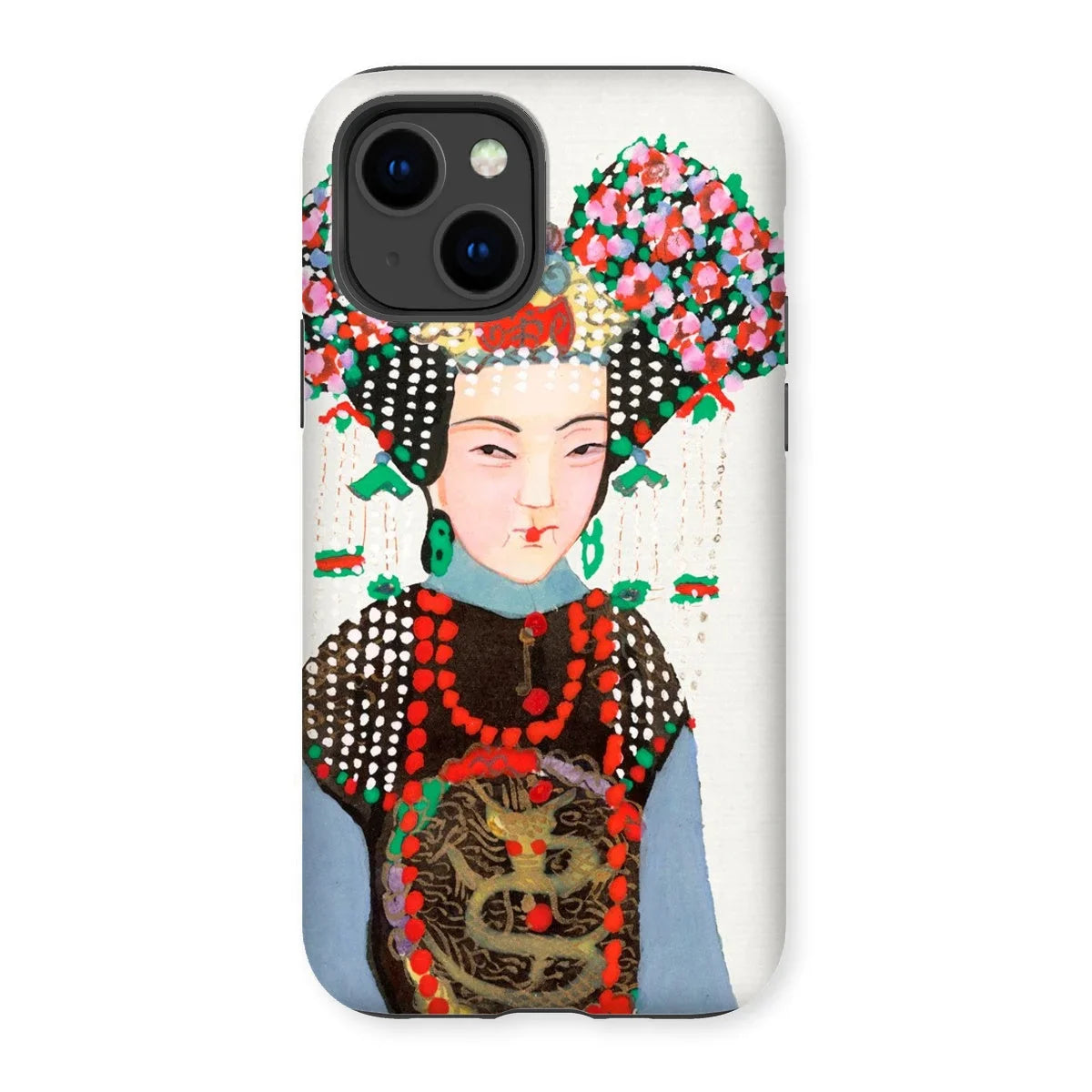 Empress - Manchu Fashion Iphone Case, 14 / Matte, Phone Case Colorful Illustration Traditional Chinese Empress Noblewoman