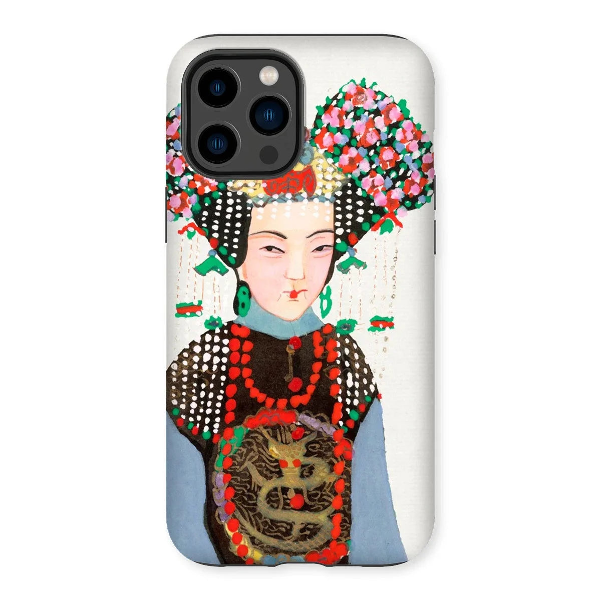 Empress - Manchu Fashion Iphone Case, 14 Pro Max / Matte, Iphone Case Colorful Illustration Traditional Chinese Empress Noblewoman