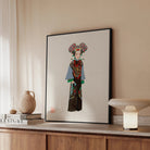 Empress Qing Dynasty Fashion Art Framed Canvas, Framed Artwork Chinese Opera Character Traditional Costume Ornate