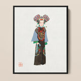 Empress - Qing Dynasty Fashion Art Print / Canvas Framed Artwork Traditional Chinese Woman Ornate Multi-colored Ceremonial Qing Dynasty