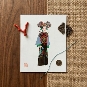 Empress - Qing Dynasty Fashion Art Print / Canvas Printed Illustration Traditional Chinese Opera Performer Ornate Headdress Qing Dynasty