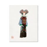 Empress - Qing Dynasty Fashion Art Print, Traditional Chinese Opera Character Illustration Ornate Costume Floral