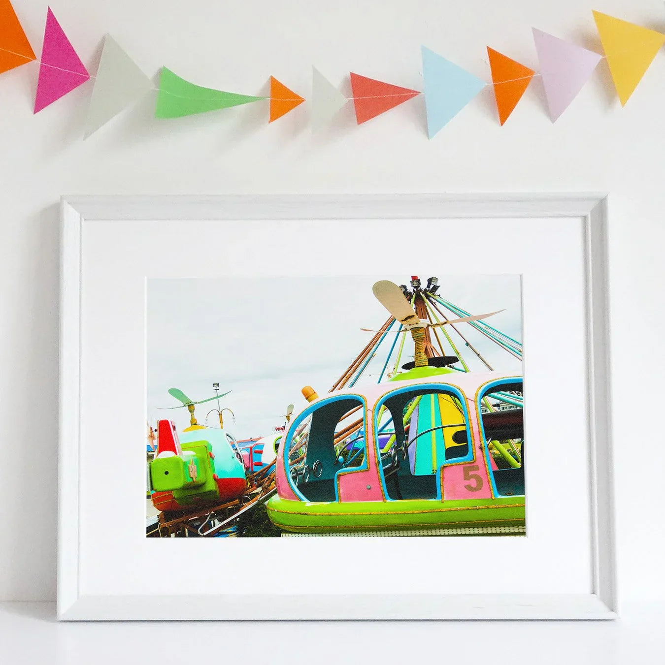 Empty Nest Giclée Print, 12×16’’ / 31x41cm / Unframed Art, Framed Photograph Colorful Amusement Park Rides