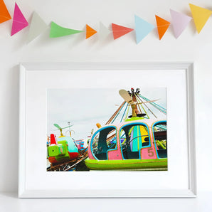 Empty Nest Giclée Print, 12x16’’ / 31x41cm / Unframed Art, Framed Photograph Colorful Amusement Park Rides