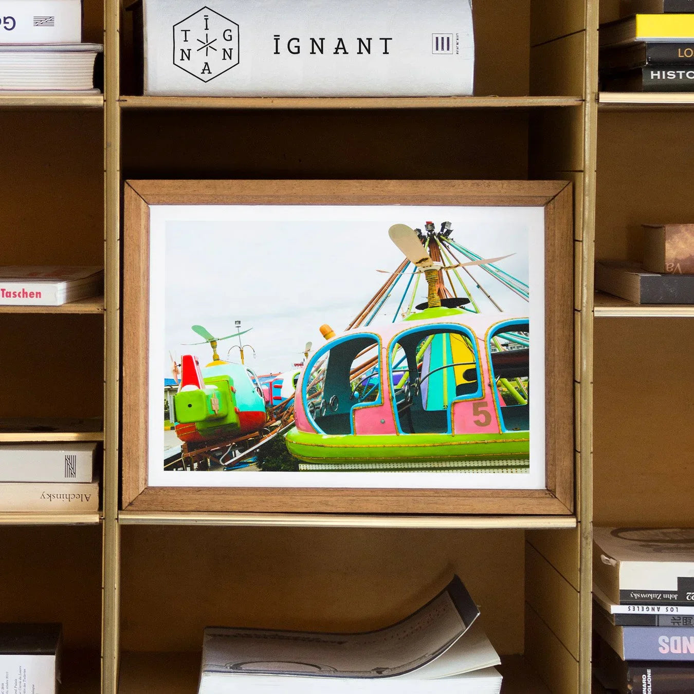 Empty Nest Giclée Print, 8×10’’ / 20x25cm / Unframed Art, Framed Photograph Colorful Amusement Park Rides Vibrant Carousel
