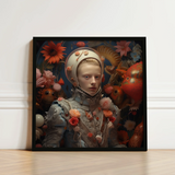 Enfant Terrible - Surreal Camp Art Print / Canvas Framed Artwork Figure Ornate Metallic Armor Adorned Vibrant, Aesthetic Queer, Queer-art