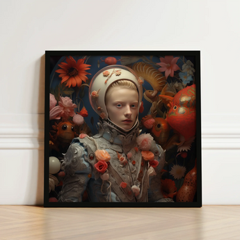 Enfant Terrible - Surreal Camp Art Print / Canvas Framed Artwork Figure Ornate Metallic Armor Adorned Vibrant, Aesthetic Queer, Queer-art