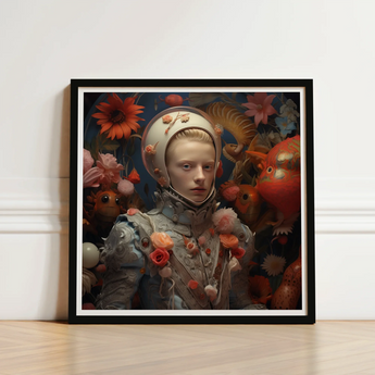 Enfant Terrible - Surreal Camp Art Print / Canvas Framed Artwork Figure Ornate Metallic Armor Adorned Vibrant, Aesthetic Queer, Queer-art
