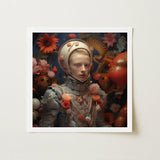 Enfant Terrible - Surreal Camp Art Print / Canvas Framed Artwork Figure Ornate Metallic Armor Adorned Pink, Aesthetic Queer, Queer-art