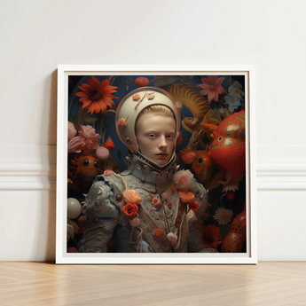 Enfant Terrible - Surreal Camp Art Print / Canvas Framed Artwork Figure Ornate Metallic Armor Adorned Vibrant, Aesthetic Queer, Queer-art