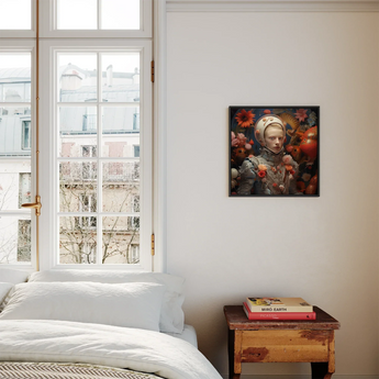 Enfant Terrible - Surreal Camp Fantasy Framed Canvas, Framed Floral Portrait