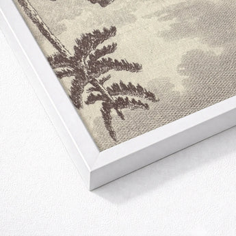Engraving from the New Justine - Marquis De Sade Art Print / Canvas Framed Artwork Detailed Dark Brown Fern Illustration Textured, Bare