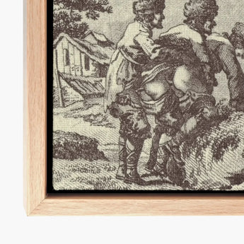 Engraving from the New Justine - Marquis De Sade Art Print / Canvas Framed Black-and-white Embroidered Artwork Two Figures Historical