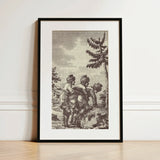 Engraving from the New Justine - Marquis De Sade Art Print / Canvas, Sade Art Print, Bare Clearing, Bodies Arranged