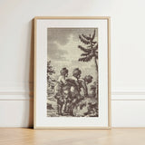 Engraving from the New Justine - Marquis De Sade Art Print / Canvas, Sade Art Print, Bare Clearing, Bodies Arranged