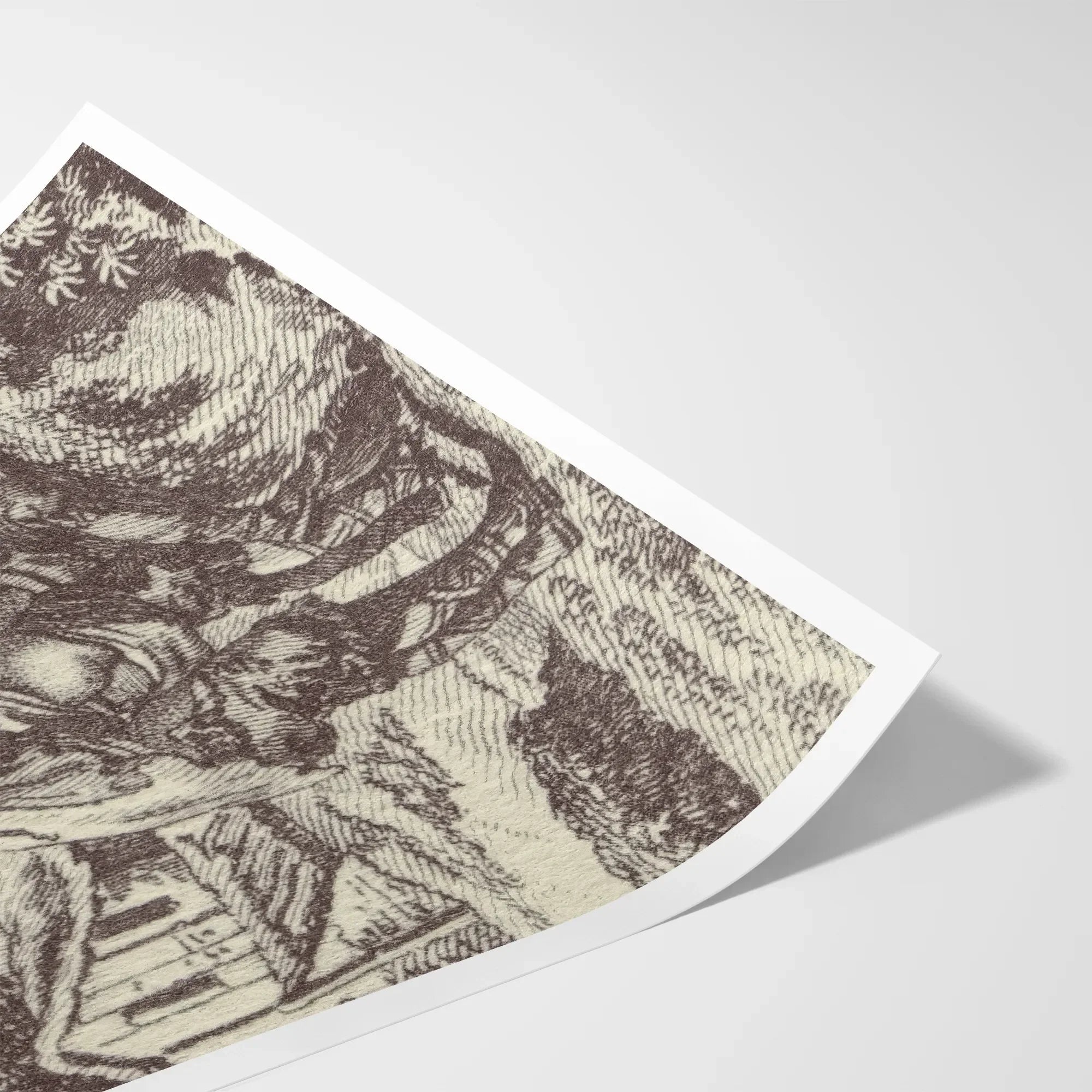Engraving from the New Justine - Marquis De Sade Art Print, Detailed Sepia-toned Illustration Slightly Curled Sheet Paper