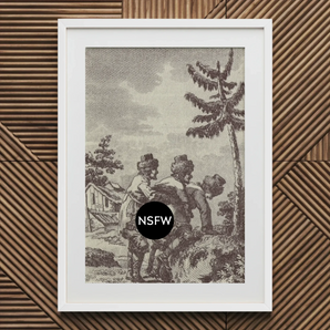 Engraving from the New Justine - Marquis De Sade Art Print, Framed Print Rural Scene Figures Tree