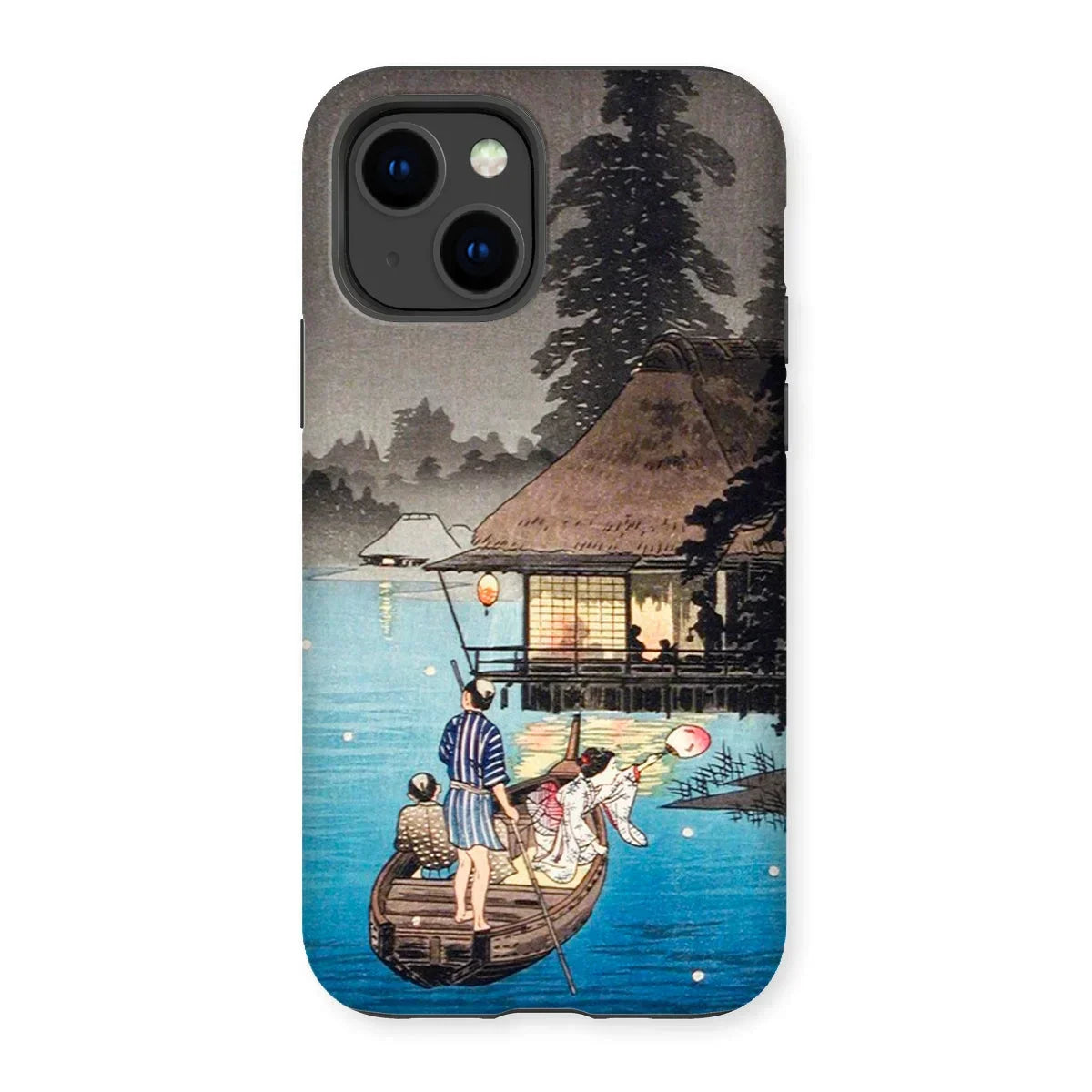 Enjoying the Evening Cool - Hiroaki Takahashi Iphone Case, 14 / Matte, Kite-952571715, Phone Case Japanese Woodblock