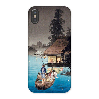 Enjoying the Evening Cool - Hiroaki Takahashi Iphone Case, x / Matte, Phone Case Japanese Woodblock Print Fishermen Boat Waterside