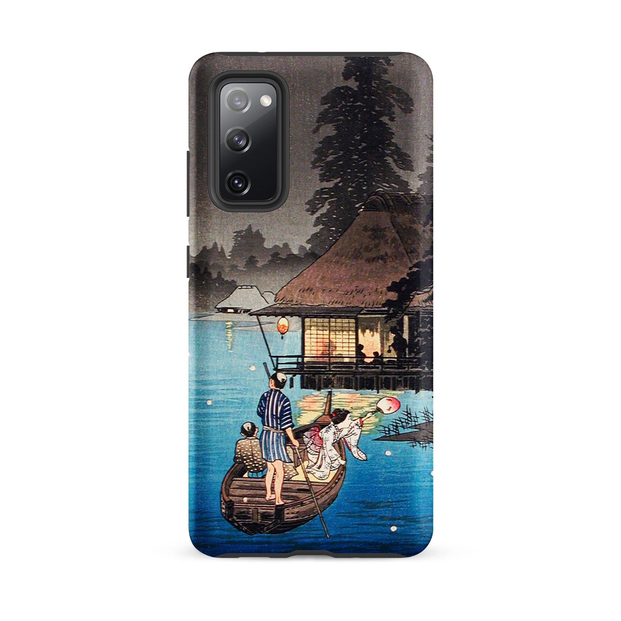 Enjoying the Evening Cool Hiroaki Takahashi Samsung Case, Galaxy S20 Fe / Matte, Black Smartphone Case Traditional Japanese Woodblock Print