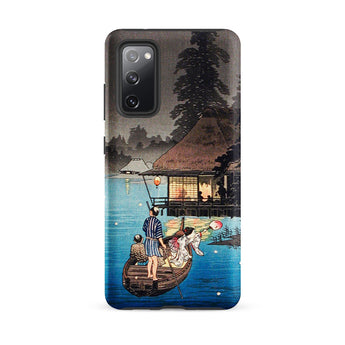 Enjoying the Evening Cool - Hiroaki Takahashi Samsung Case, Galaxy S20 Fe / Matte, Black Smartphone Case Traditional Japanese Woodblock